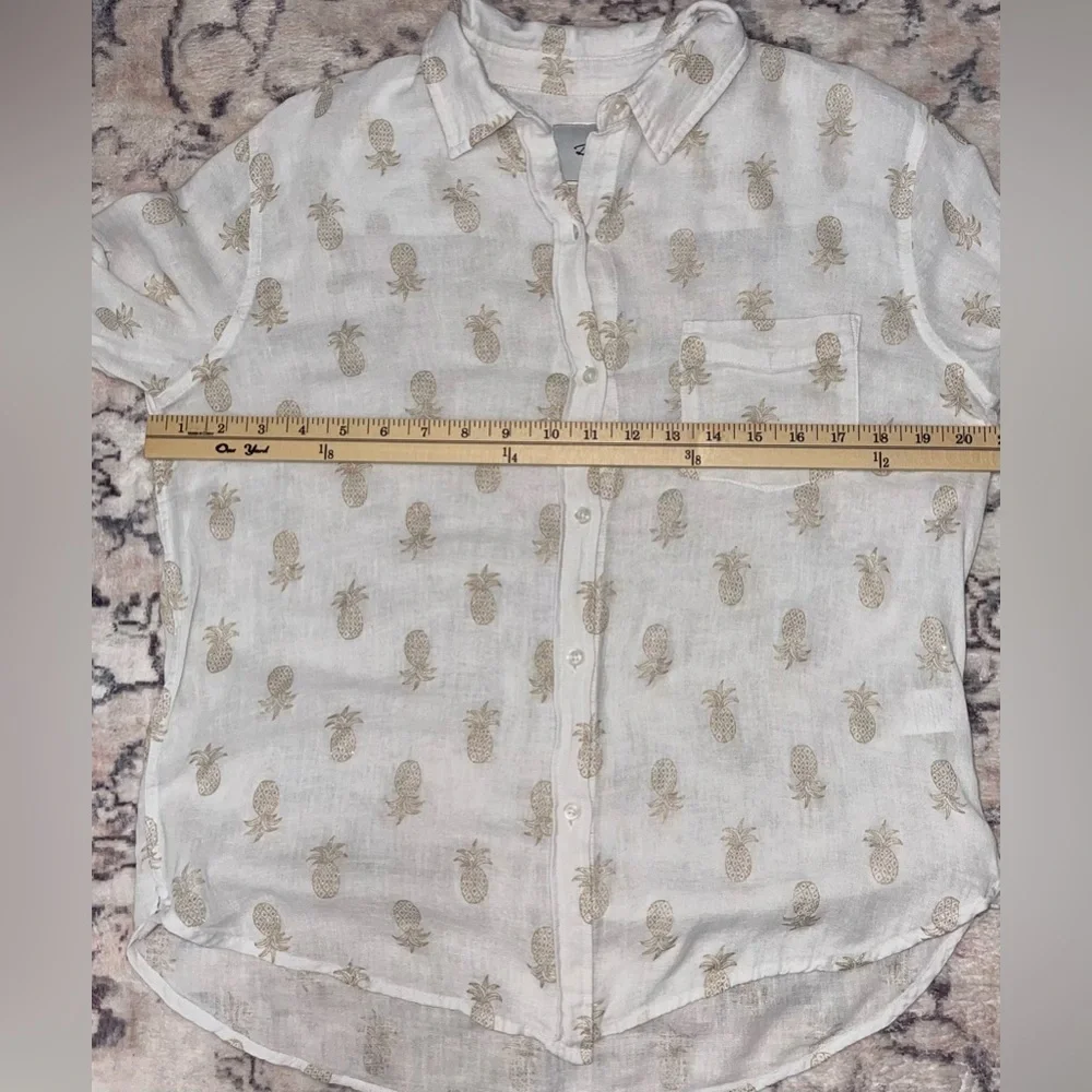 RAILS Charli Gold Pineapple Print Button-Down Shirt Size XS - Picture 6 of 12